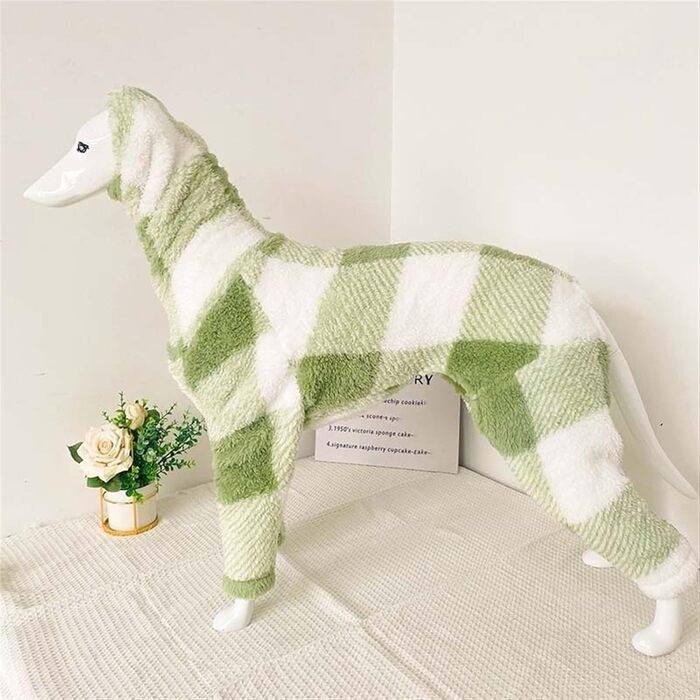 Теплий флісовий костюм для собак на ніжках, повне покриття тіла, флісовий комбінезон для маленьких, середніх та великих собак (Колір: Зелений/Білий, Розмір: XS)