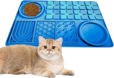Килимок для годування собак та котів Slow Feeder з силікону, блакитний