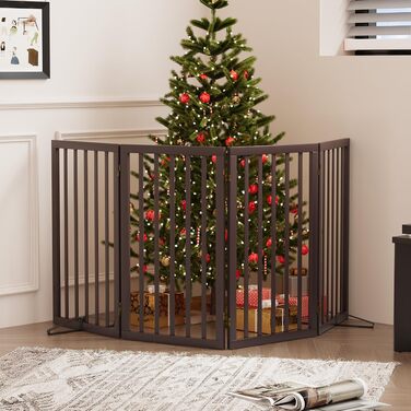 Захисне ґратка для собак з бамбука, перегородка для кімнати, 3 панелі, ширина 55