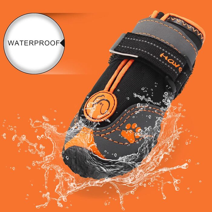 Водонепроникні чоботи для собак 4 шт. з регульованими ремінцями та світловідбиваючими елементами (B, 2)