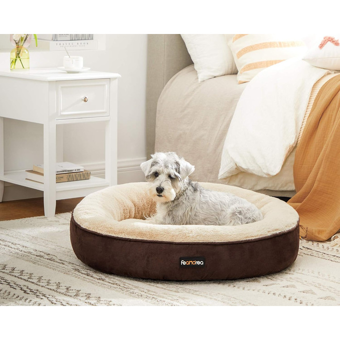 Ліжко для собак та котів Feandrea Donut, діаметр 50 см, колір коричневий