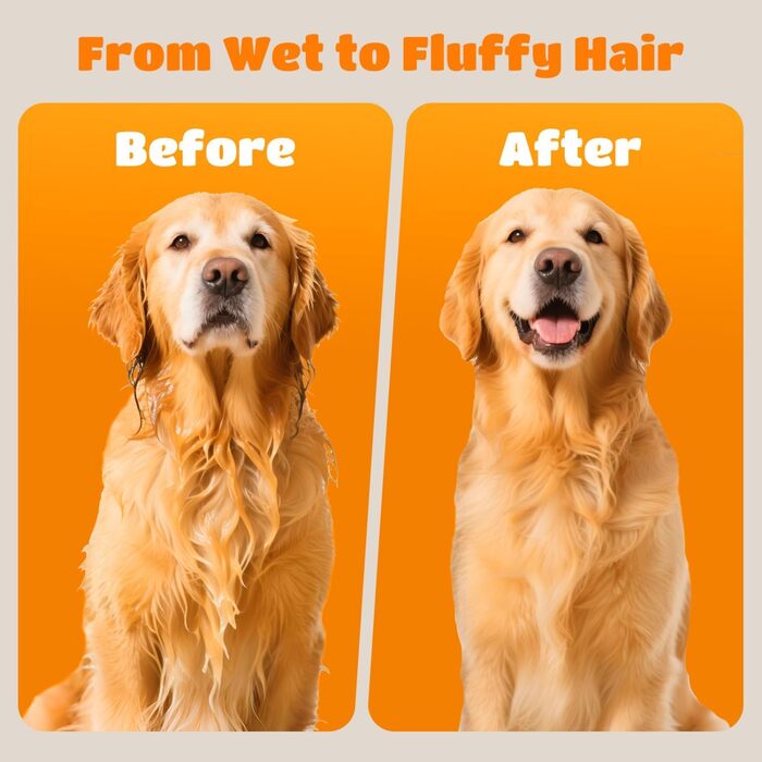 Професійний фен для грумінгу домашніх тварин Nobleza Pet Blower - 4 насадки, регулювання швидкості/тепла, тихий