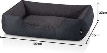 Ліжко для собак BedDog Zara, XL, 100 x 85 x 23 см, графіт - м'яке лежання та зручний знімний чохол