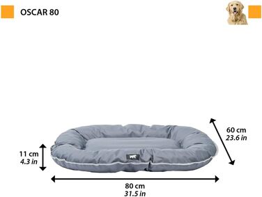 Ортопедичне собаче ліжко Ferplast для великих собак, 110x70x8 см, сіре. Знімний чохол, водонепроникне, з матрацом