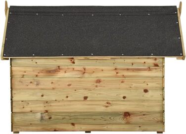Будка для собаки vidaXL з просоченої сосни, дах, 105.5x123.5x85 см