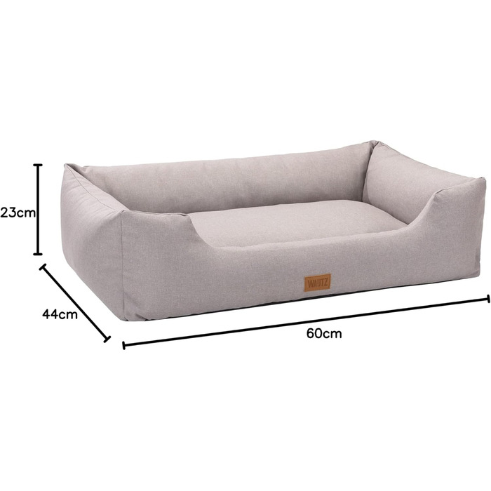 Крісло-ліжко для собак MSS e.K. з м'якою подушкою та знімним велюровим покриттям, 60 x 44 x 23 см. Підходить для великих собак, колір бежевий