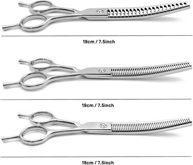 Випрямляюча ножиця для собак і котів 7.0 дюймів, професійна, з регулюванням натягу (55%)
