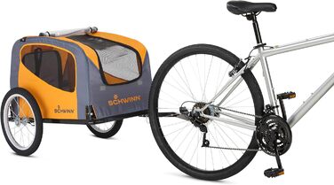 Причіп для собак Schwinn Rascal до велосипеда, складаний, для малих і великих собак, з універсальним з'єднувачем, знімними колесами та регулюванням