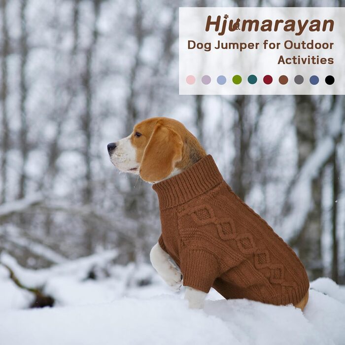 Пуловер для кота та собаки Hjumarayan, теплий, з отвором для повідка, розмір S (Kaffee)