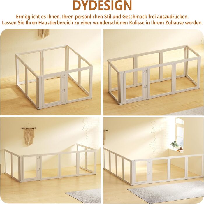 Вигул для цуценят Citylife 6-TLG: розкладний вольєр для собак, котів та кроликів, 60 см, з дверима, антиковзаюча поверхня