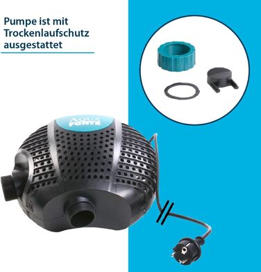 Насос AquaForte O-15000 Plus 135 Вт для водоспадів, фонтанів і фільтрів, продуктивність 15 м³/год, напір 6 м, кабель 10 м