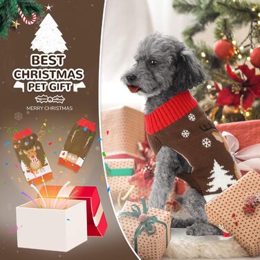 Різдвяний светр-костюм для собак та котів PETCARE, теплий, коричневий, у вигляді оленя, святковий одяг для зими та осені, XXL