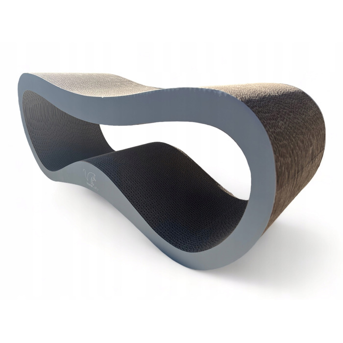 Дряпалка для котів HomeCatty, сіра, до 60 см, картонна, 2 рівні