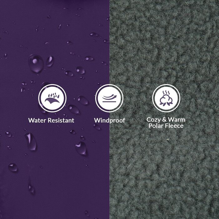 Водонепроникна куртка для собак XL, тепла флісова жилетка для великих собак, камуфляж, фіолетовий (A-Lila)