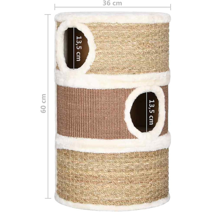 Котячий комплекс Gecheer з морського трави: кігтеточка, будиночки, 36x60 см