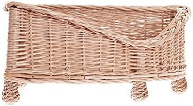 Лежанка для собак та котів з ротангу з м'яким матрацом, 53x53 см, H14/25