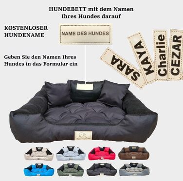 Крісло-ліжко для собак великих порід KING DOG XXL 130x105 см. Водонепроникне, з можливістю персоналізації (ім'я собаки), чорне, силіконова наповнювач