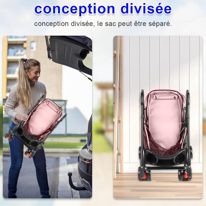 Дитяча коляска 3 в 1 для собак та котів, складні, з колесами EVA, ручка, 3 вікна з сітки, тримач для напоїв, для маленьких та літніх собак, тролей для людей з обмеженими можливостями, 50 x 70 x 95 см