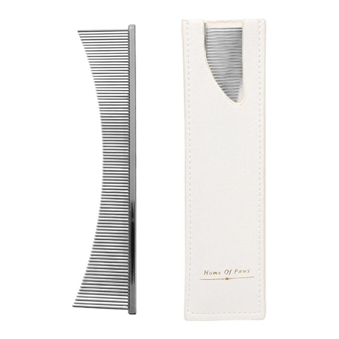 Гребінець для собак та котів Flohkamm - щітка для догляду за шерстю, аксесуари для тварин, для довгошерстих порід, щоденне використання, сезон линьки, для цуценят, сріблястого кольору