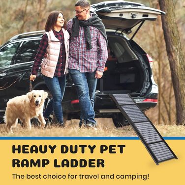 Рампа для собак преміум-класу, портативна, для великих собак, антиковзка поверхня, складана, легка, до 113 кг, для автомобілів та SUV