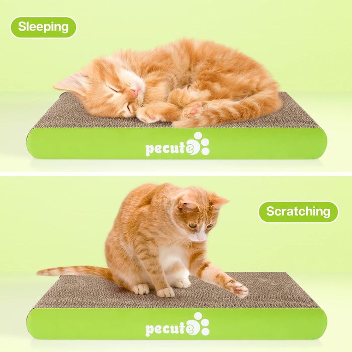 Pecute 2 шт. Когтеточки з картону для котів - набір, двосторонні, 38.5 x 20.5 см