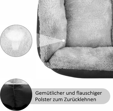 Ліжко для собак Lucky 70см, чорне: м'яке, затишне, для середніх собак, підходить для прання