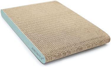 AMZNOVA Килимок для котів з картону з котячою м'ятою, килимок для дряпання, широкий, блискучий рожево-золотий (зелений блиск, 43.2x30.5 см)