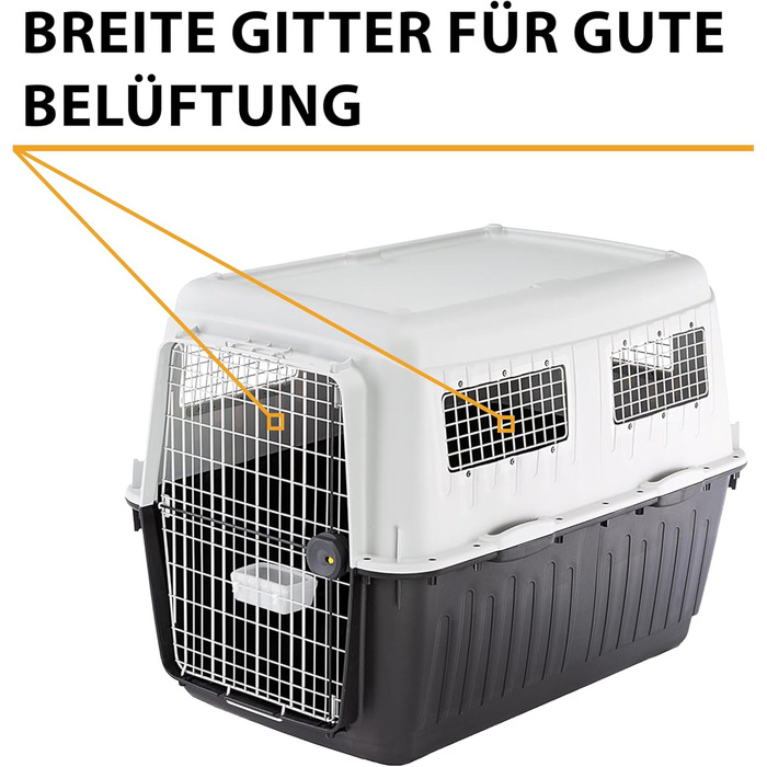 Переноска для собак Ferplast Atlas 60, сіра, 61 x 91 x 68 см, для середніх собак