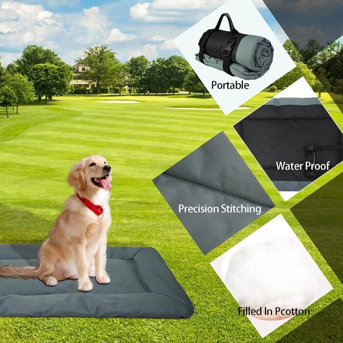 Переносна лежанка для собак та котів, 86x58 см, сіра. Зручна, тепла, для подорожей та дому