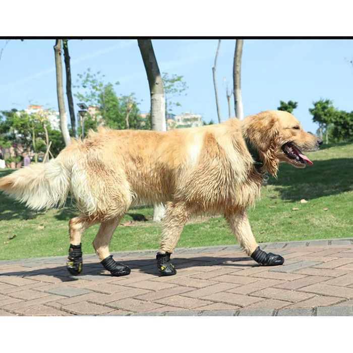 PETCUTE: Чорні захисні чоботи для собак, 4 шт. - дихаючі, водонепроникні, неслизькі. Підходять для малих, середніх та великих собак. Літні чоботи для собак, розмір 7.0*8.0 см