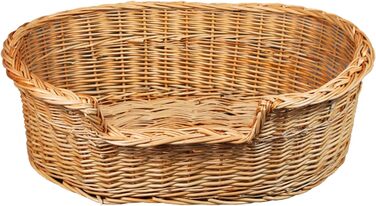 Плетене ліжко для собак та котів з ротангу, 43x28x10/14 см, розмір 75x54x21 см (без подушки)