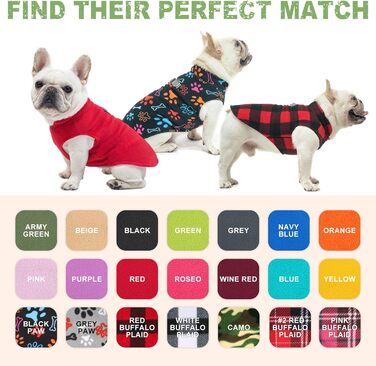 Пуловер для собак BEAUTYZOO з флісу, тепла жилетка для собак, одяг для маленьких та середніх собак, жилетка з D-порогом, теплий пуловер з принтом лапок, розмір M (обхват грудей 43.1 см)