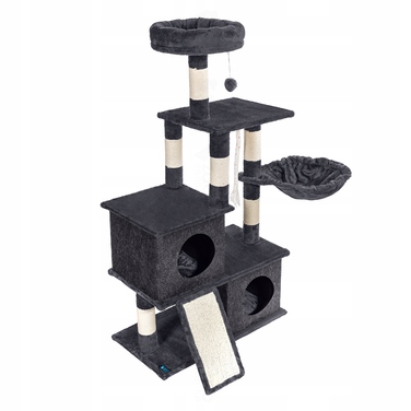 Високий когтеточка-комплекс із лежаком та стовпчиком для кігтів, вежа ZooVentus 101 — 160 см