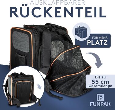 FUNPAK рюкзак для собак до 8 кг, розширюваний, з RPET, складаний, дихаючий, для котів і собак