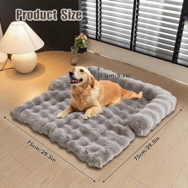 М'яке ліжко для собак та котів, лежанка-софа з бортиком, 75x75 см, темно-сірий колір