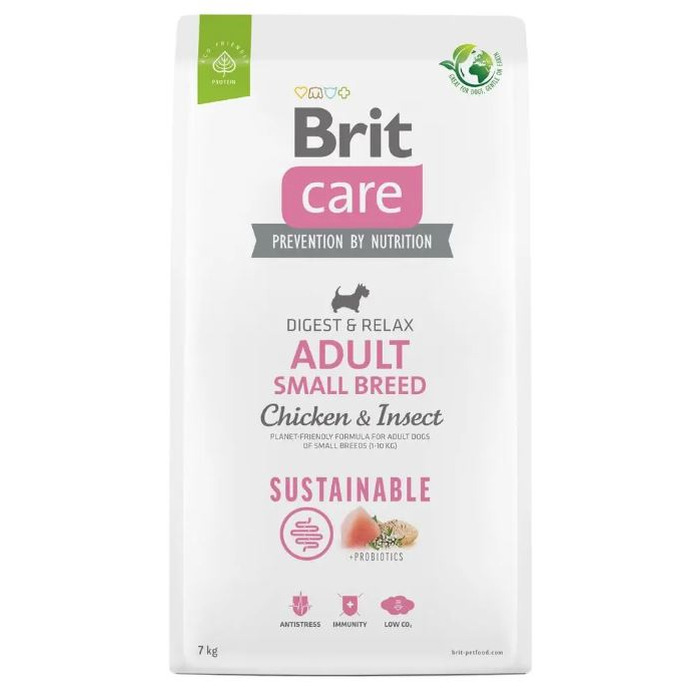 Сухий корм для дорослих собак малих порід BRIT Sustainable з куркою, 7 кг