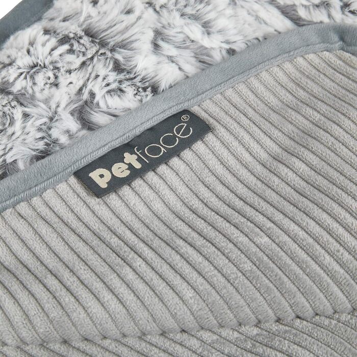 Кругле ліжко для домашніх тварин Petface Cord, сірий колір, розмір S (1 шт.)