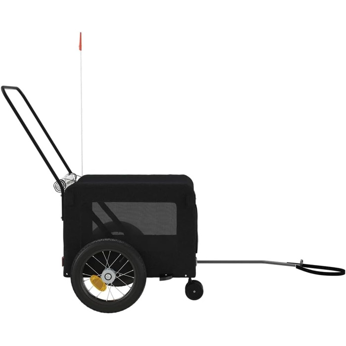 Причіп для велосипеда VidaXL для собак, чорний (120 x 54.5 x 53 см)