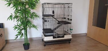 Велика клітка для гризунів MyPets XL 110x75x50 см з висувним піддоном, полицями і драбинами на колесах – вольєр для дегу, шиншил, тхорів та інших