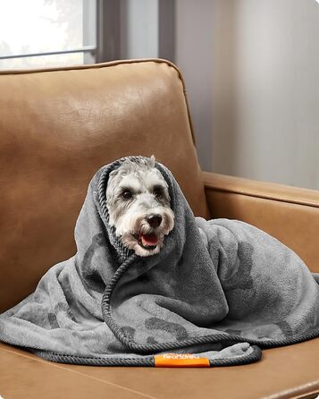 Набір з 3-х ковдр для собак Feandrea, 152 x 127 см, фланель, сірий, для великих і середніх собак, захист дивану