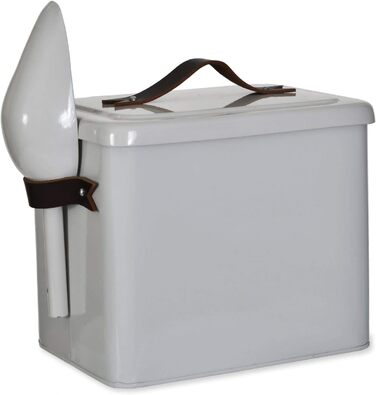 Металева фідер для кормів для собак та котів CKBLTD, 3.5 кг, з лопаткою, герметичний, з ручкою, кремовий