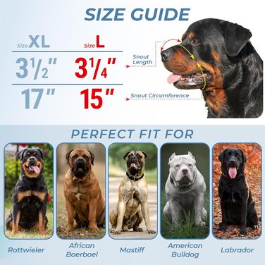 Металевий маукорб для собак CleverTail – міцний, для великих порід (ротвейлер, дог, лабрадор, бульдог, алабай)