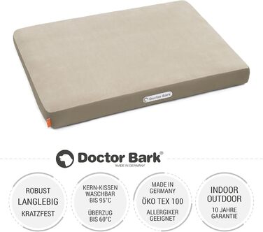 Ортопедичний матрац для собак Doctor Bark з флісовою поверхнею, великий (M, 80x60 см, бежево-золотисто-коричневий)