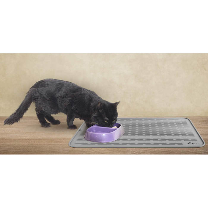 Килимок для собак та котів LuxPal великого розміру, силіконовий, антибактеріальний, сірий