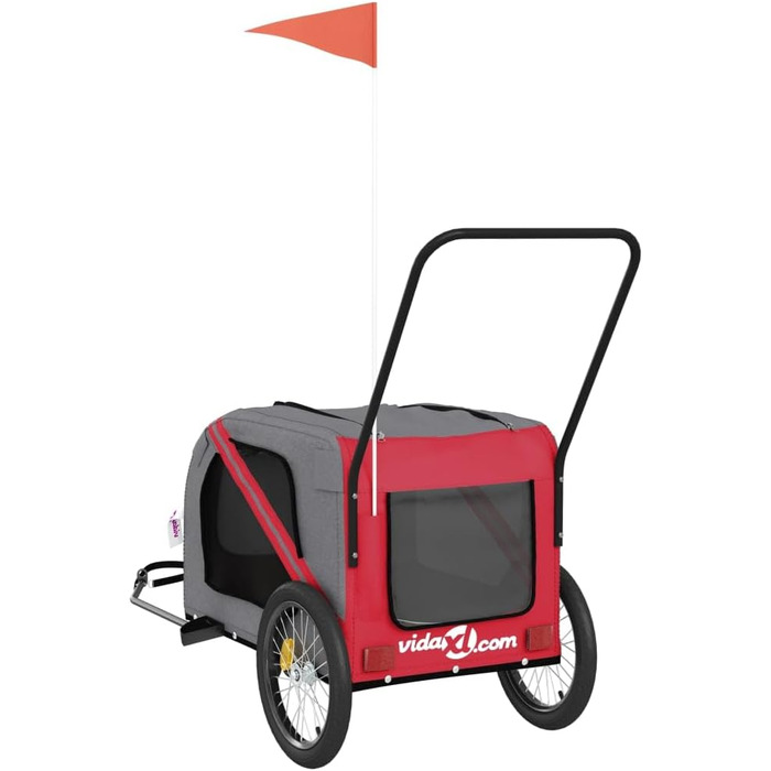 Фарм-причіп для велосипеда ZEYUAN: червоний та сірий, оксфордська тканина та метал