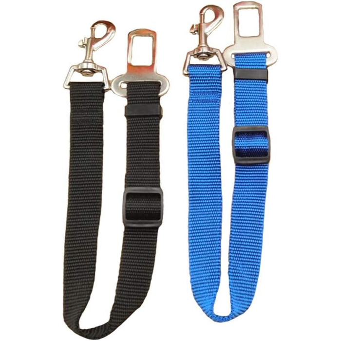 Автомобільний поводок для собак та котів, набір 2 шт., чорний+темно-синій, нейлон