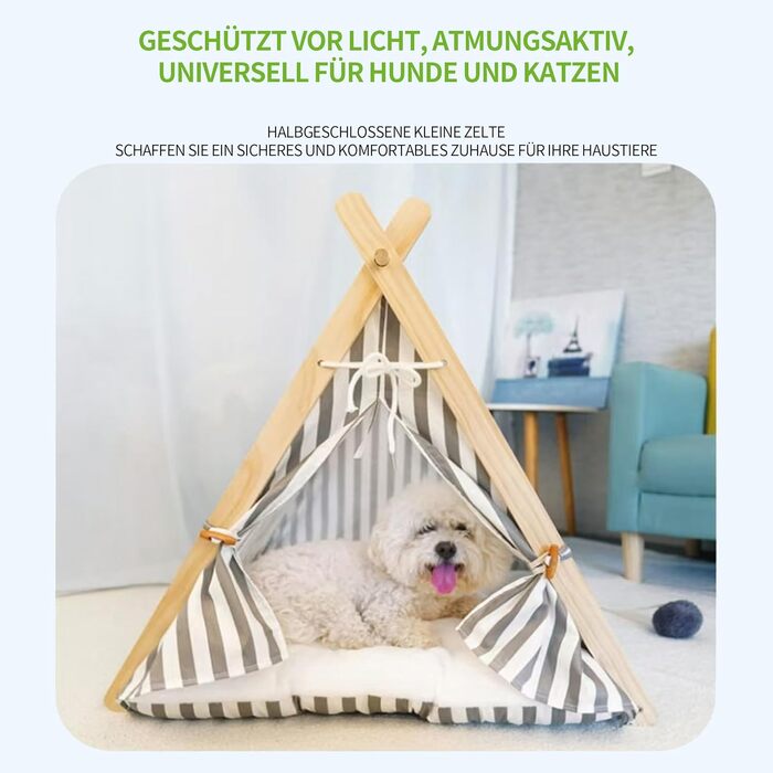 Будиночок для котів Shakub, м'яке котяче ліжко з іграшкою, 60x55x63 см, бежевий, для котів і малих собак, праний