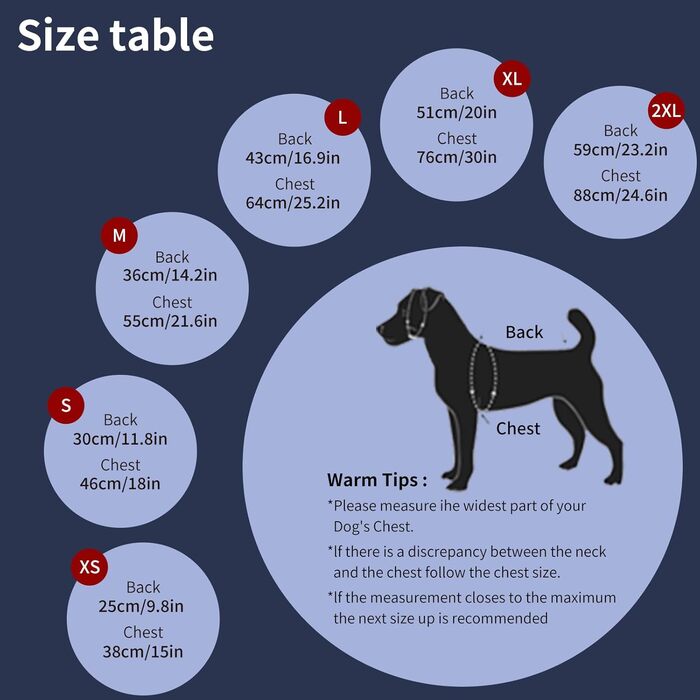 Зимовий теплий одяг для собак V.PET.B.R. - куртка для собак, водонепроникна, з інтегрованим шлейкою, для собак, поліестер, блакитний, X-Small