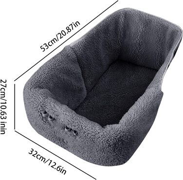 Матрац для тварин у візочок – зимова подушка для собак та котів, магнітна, для цуценят, кошенят, у подорожах, на прогулянках, в авто, до ветеринара, сірий