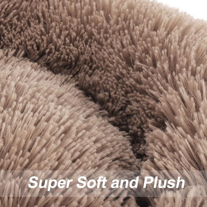 Ортопедичне ліжко для собак Perpets, зручне гніздо-пончик, кругле, дуже м'яке, миється, для собак та котів, 58x58x18 см, Style 6